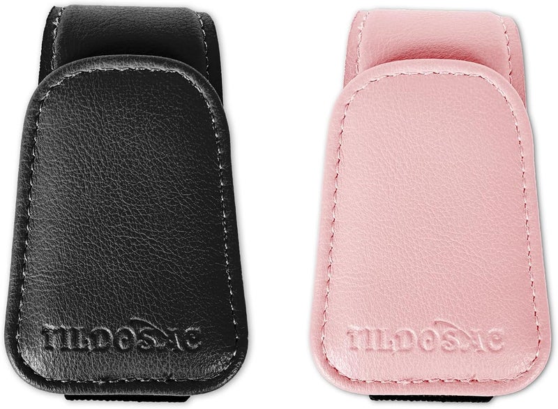 TILDOSAC 2 Pack Sunglass Holder Organizer Clip for Car Visor (Black Pink) - Image 1